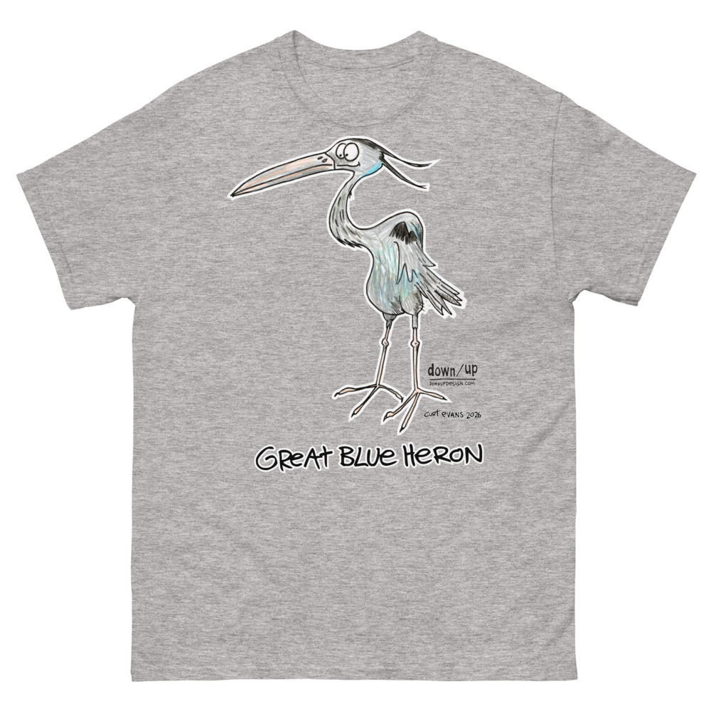 Great Blue Heron — Classic Style Unisex T-shirt (Sport Grey)