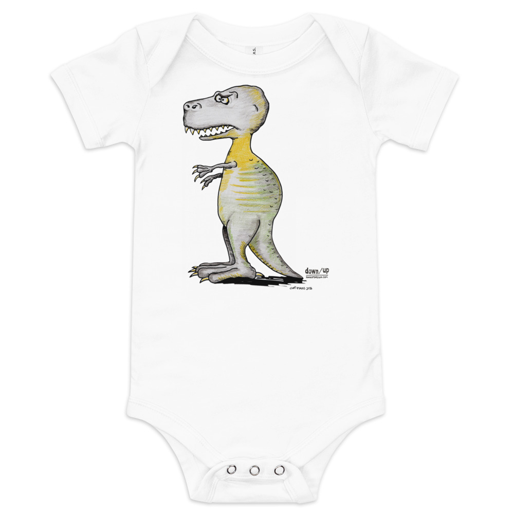 Dino Carnivore — Baby Short-sleeve One Piece (White)
