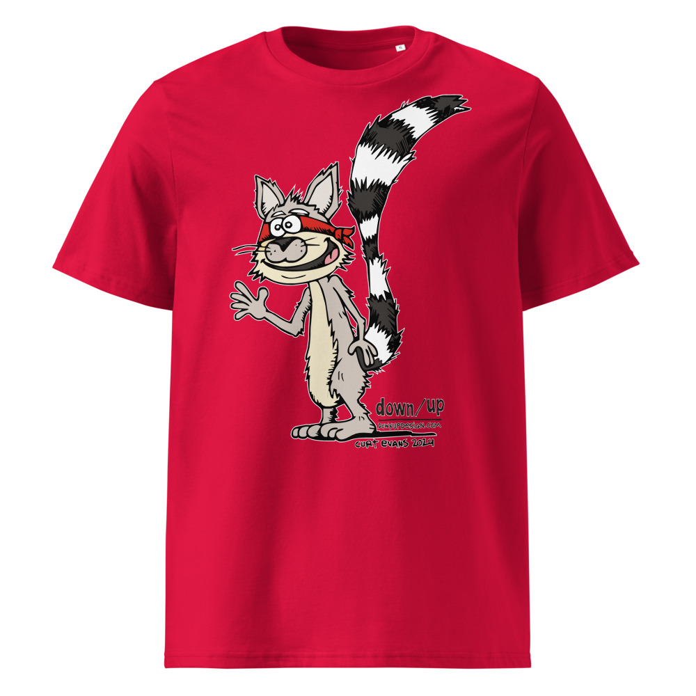 Ringtail Cat — Organic Unisex T-Shirt (Red)