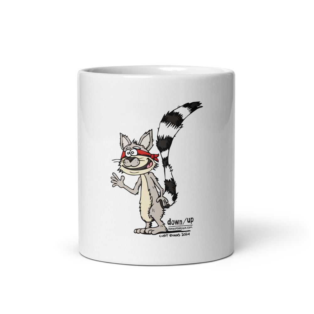 Ringtail Cat — White Glossy Mug (White)