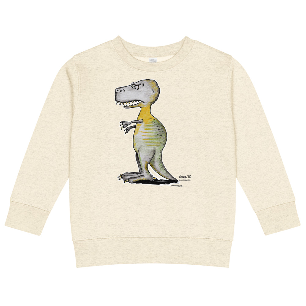Dino Carnivore — Kids Crew Neck Sweatshirt (Natural Heather)