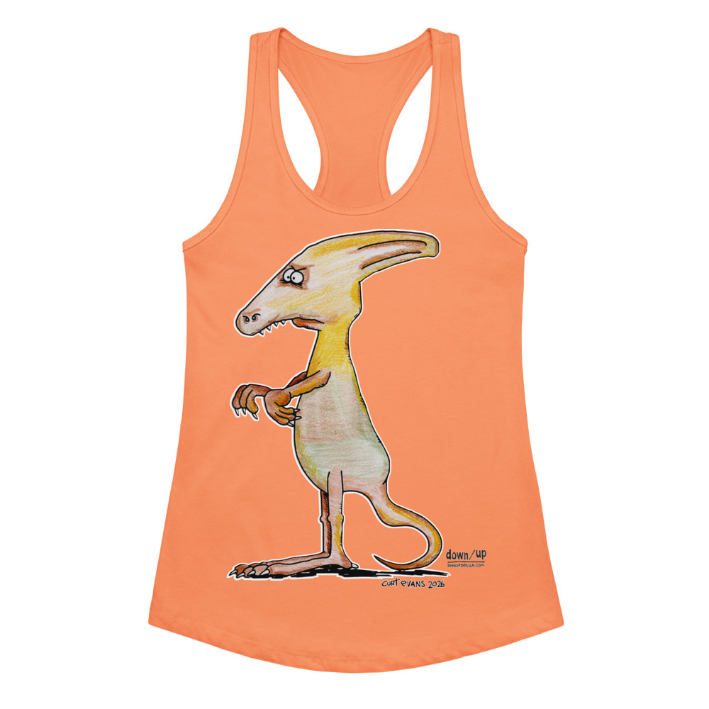 Dino Helmet — Women's fitted racerback tank top (Light Orange)