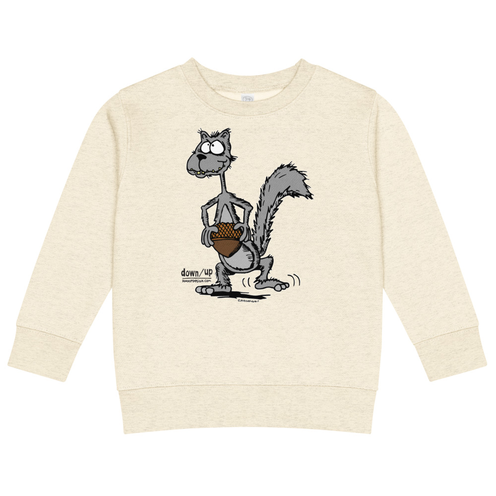 Squirrel — Kids Crew Neck Sweatshirt (Natural Heather)