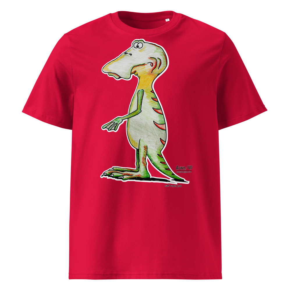 Dino Duckbill — Organic Unisex T-Shirt (Red)