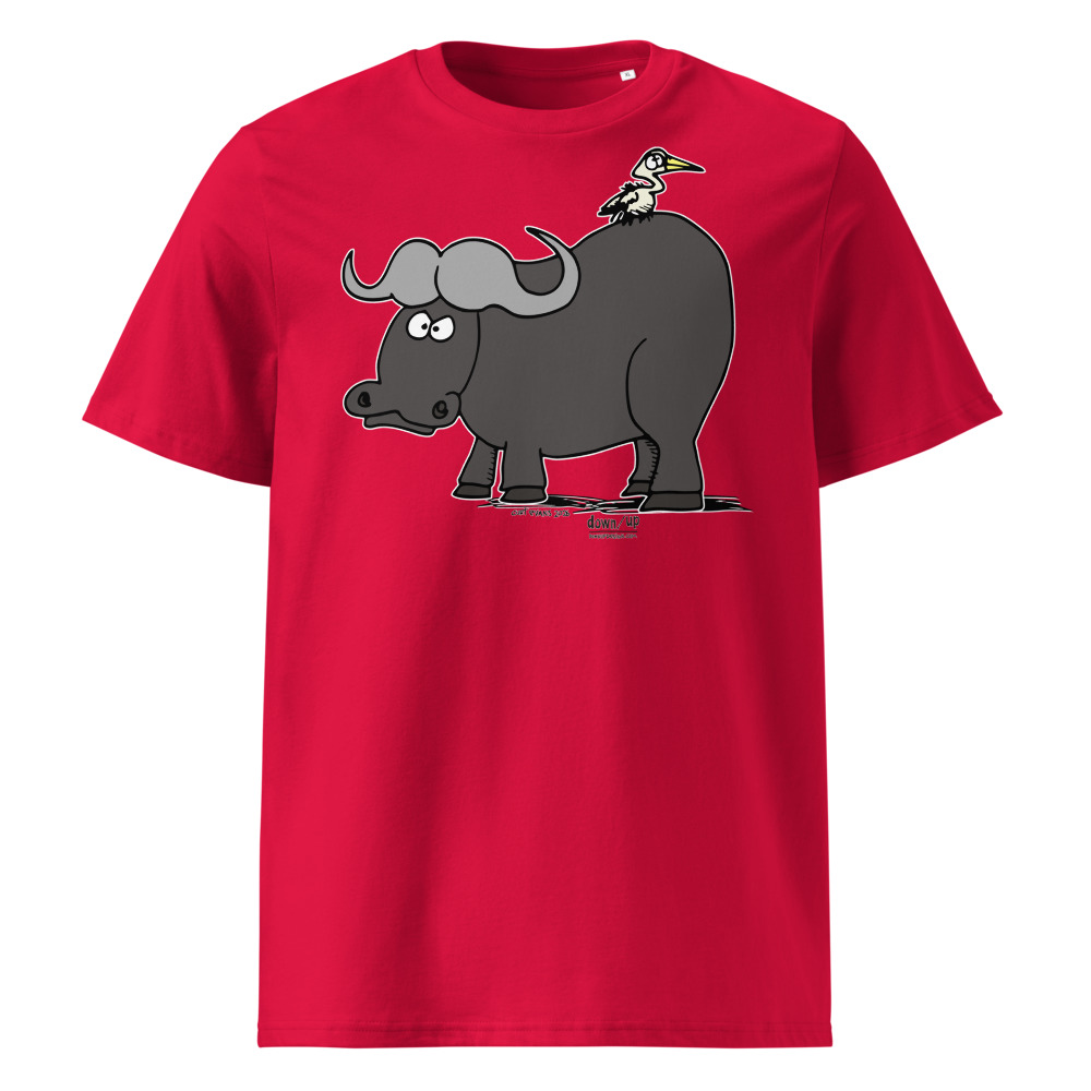 Water Buffalo — Organic Unisex T-Shirt (Red)