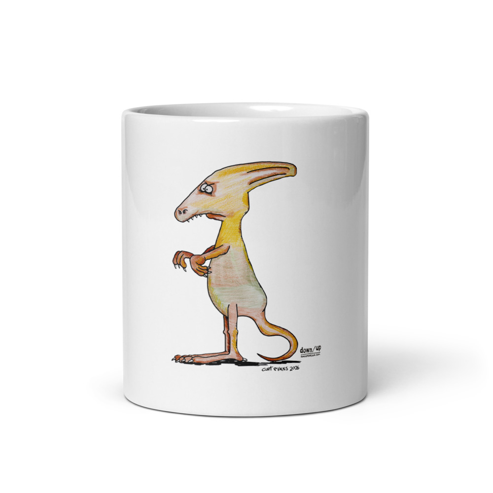 Dino Helmet — White Glossy Mug (White)