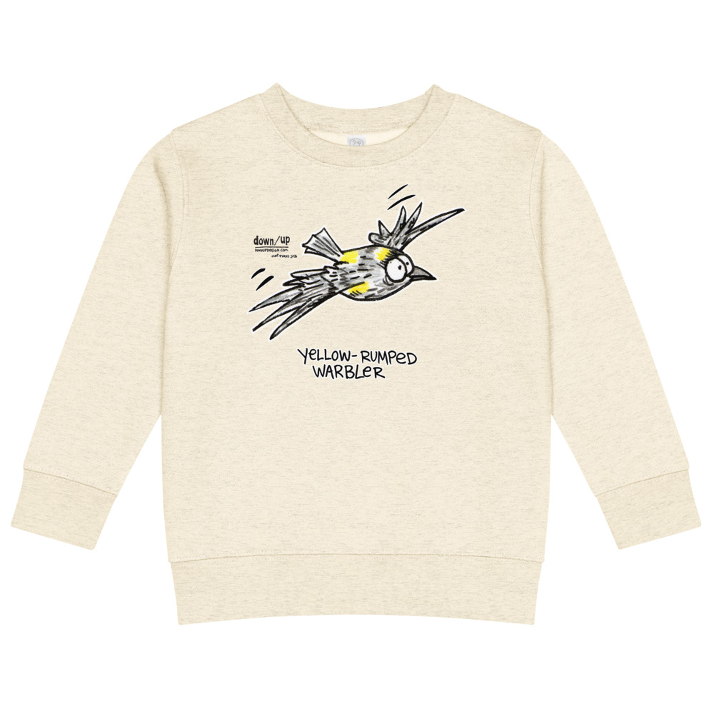 Yellow-rumped Warbler — Kids Crew Neck Sweatshirt (Natural Heather)