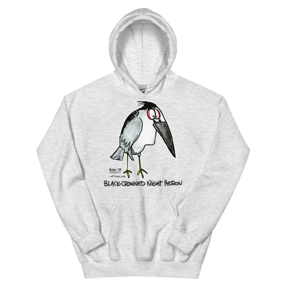 Black-crowned Night Heron — Adult Hoodie Sweatshirt (Ash)