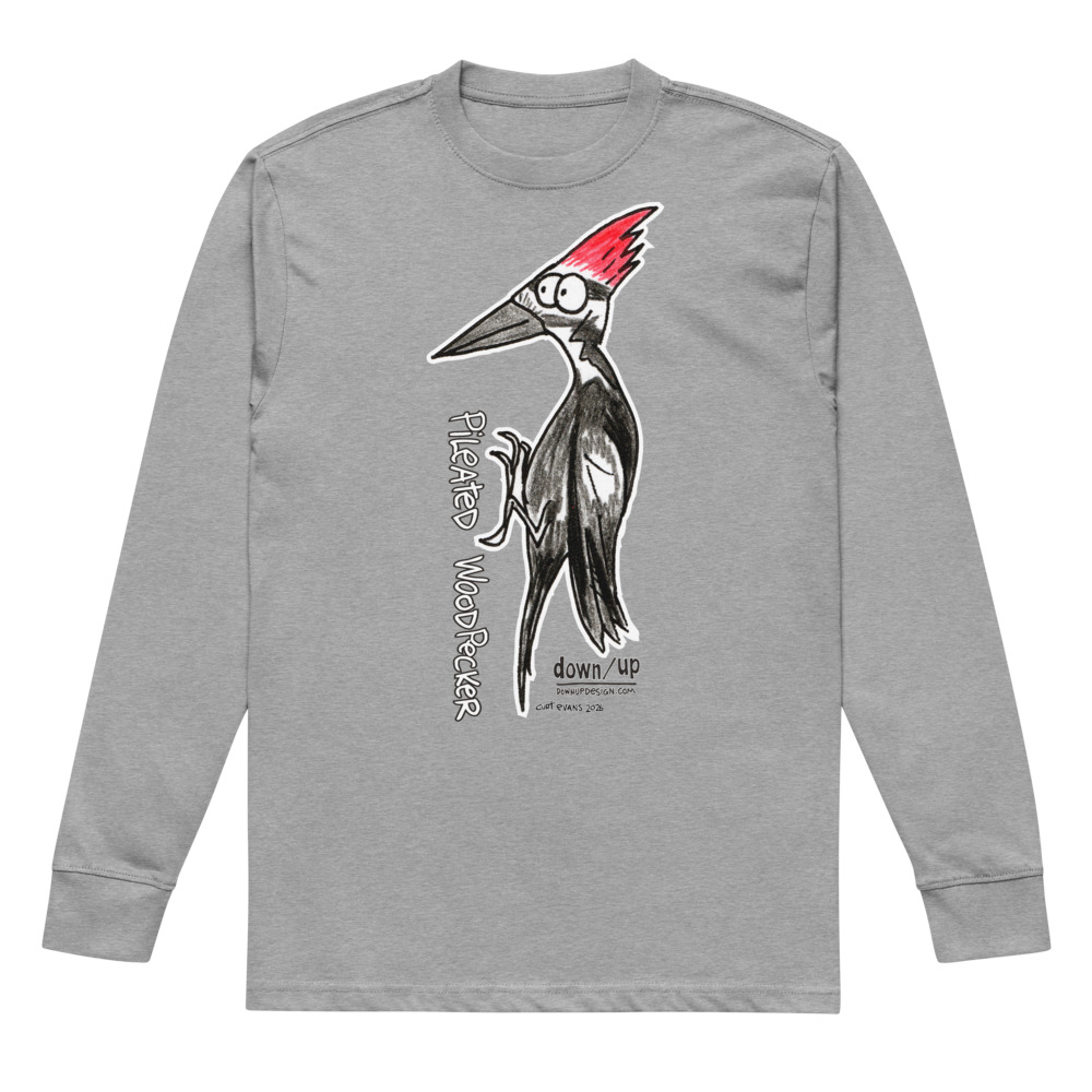 Pileated Woodpecker — Men's Long sleeve T-shirt (Carbon Grey)