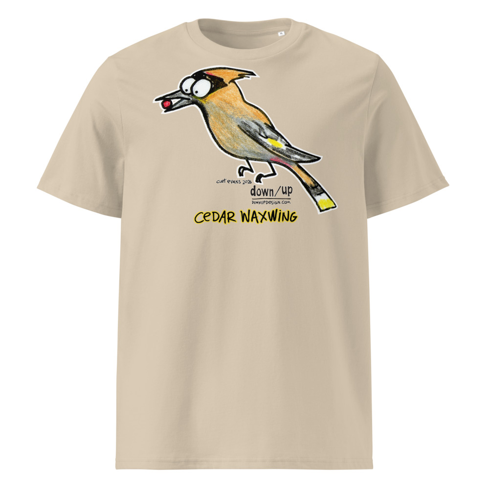 Cedar Waxwing — Organic Unisex T-Shirt (Desert Dust)