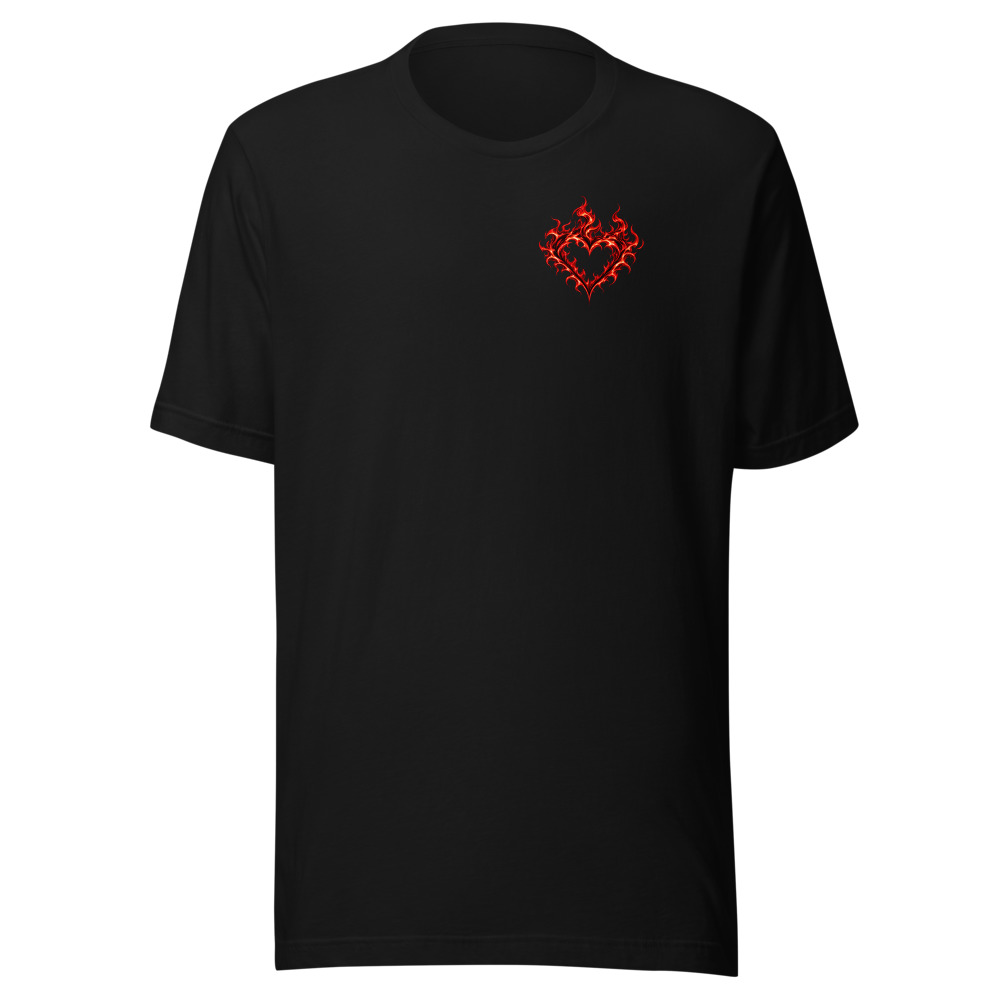 AIE × Steve Lovins — Flaming Heart Chest Tee