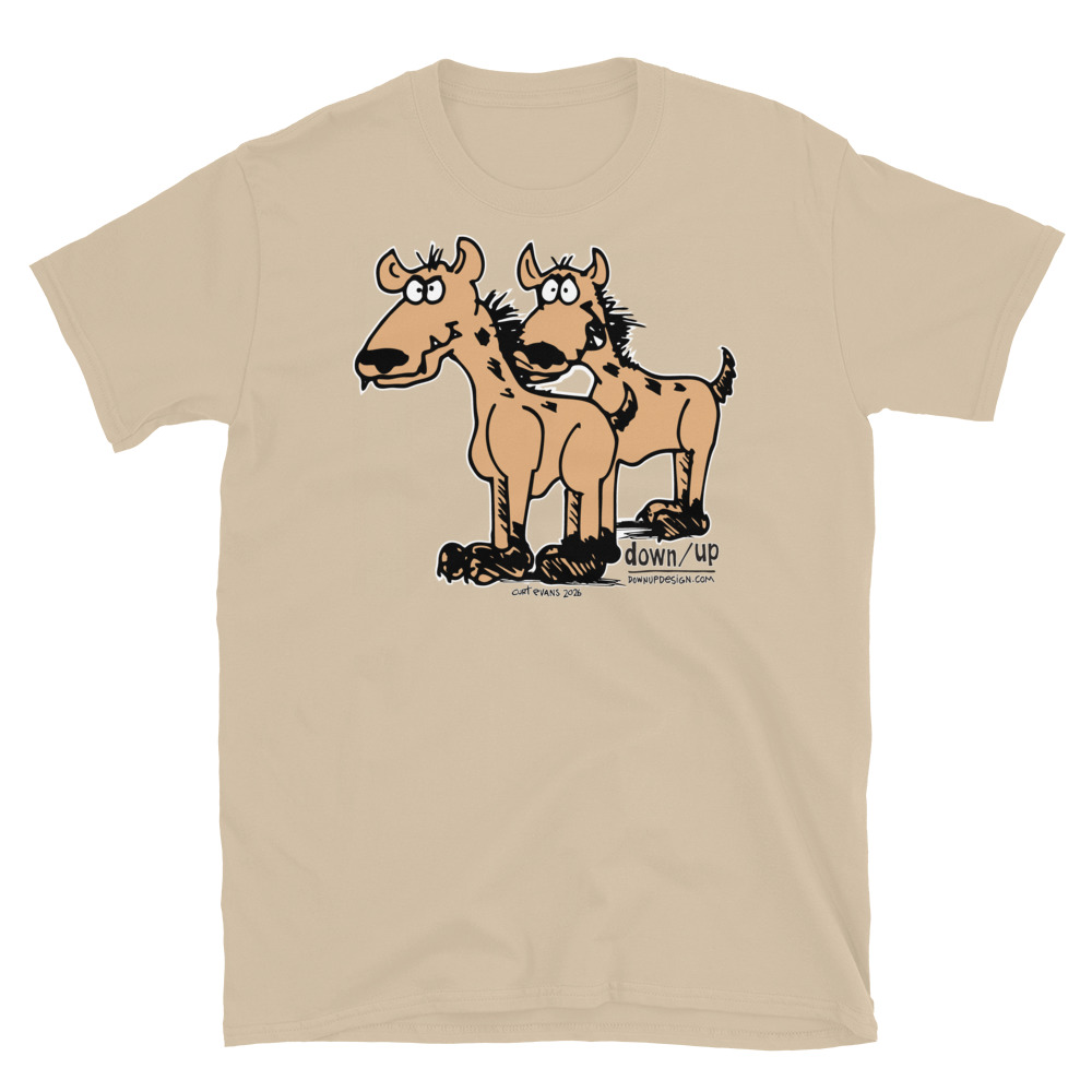 Hyenas — Form Fitting Unisex T-Shirt (Sand)