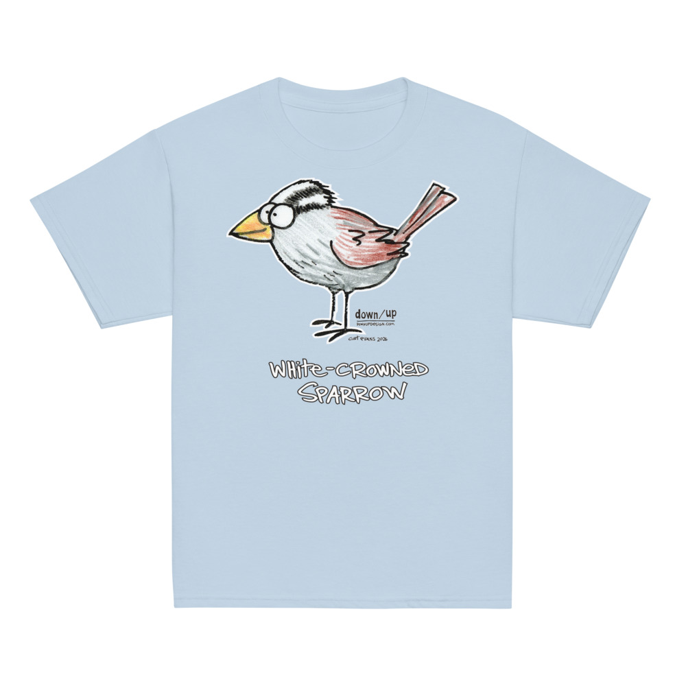 White-crowned Sparrow — Youth Classic T-shirt (Light Blue)