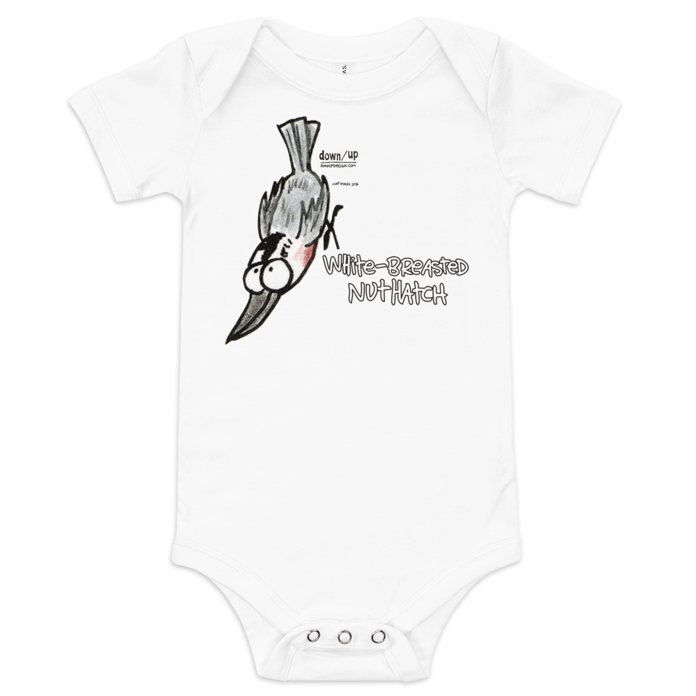 White-breasted Nuthatch — Baby Short-sleeve One Piece (White)